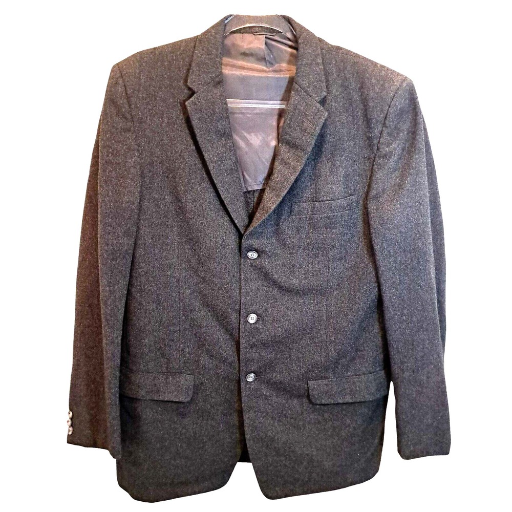 Rockingham Britannia Flannel Blazer Mens‎ 42 Gray Single Breasted Blazer